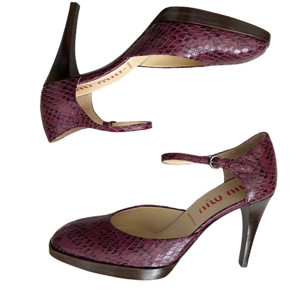 MIU MIU Python Platform Sandals - Picture 9 of 12